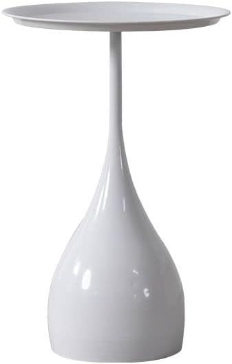 CraftThink Mesa auxiliar de café, mesa redonda de metal de estilo moderno de mediados de siglo con base de pedestal para sala de estar, juego de 1