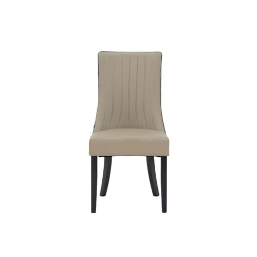 Image of Royaloak Milan Italian Leatherette Dining Chair | Elegant Dining Chair for Home with Piping Design & Leatherette Seat | Solid Wood Legs, Modern Design & Comfortable Dining Table Chair