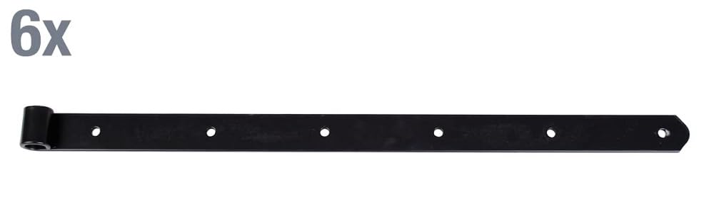 GAH-Alberts 835934 Penture, en différents modèles, en noir, gond Ø 16 mm, taille 600 x 35 mm, kit de 6