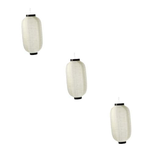 Uonlytech 3 Piezas Linterna De Seda Japonesa Decoración Blanca Farolillos Chinos para Fiesta Volador Linterna Colgante Japonesa Decoraciones Asiáticas Desfile Exterior Alambre De Acero Parad