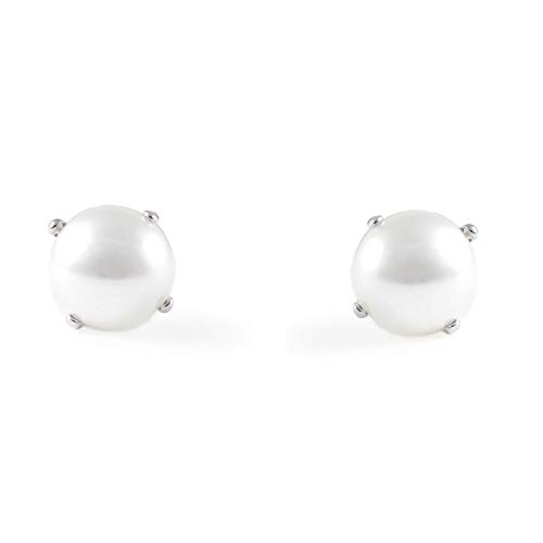 Mondepetit AG-1378 - Pendientes de bebe/niña plata de Perla 5 mm - Estuche Regalo