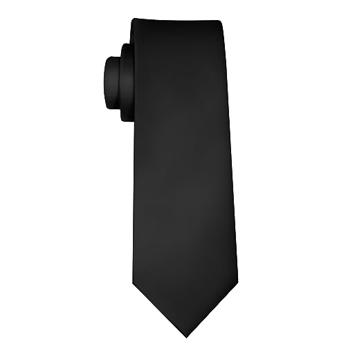 Image of Men's Classic Satin 3.15 inch Soild Color Necktie Wedding Business Tie & Gift Box