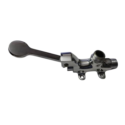 Image of Brass Foot Pedal Operated Tap, Chrome Finish, Floor Mount, Hands-Free Operation, 15mm Outer Thread, Touchless Control
