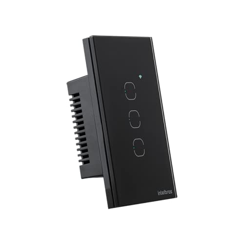 Interruptor Touch Inteligente Compatível Com Alexa Com 3 Teclas EWS 1003 Preto Intelbras