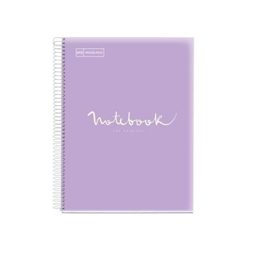 Blocco MichelRIUS EMOTIONS NOTEBOOK 5 micro.coperchio PP A4 120h 90g Horz.7 mm Lavanda. 5 unità