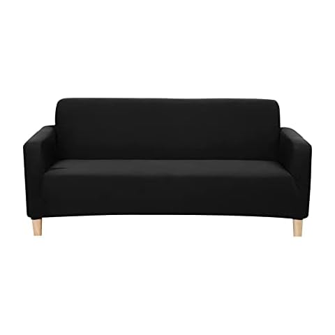 Dhouse 3 Seater Elastic Sofa Cover Soft And Comfortable High Elastic Sofa Cover Thick Soft Sofa Protective Cover Machine Washable Non-slip Sofa Cover Furniture Supplies Black Cover