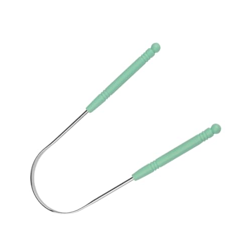 GANAZONO Puliscilingua Rivestito e Raschietto Per La Lingua Orale Strumento Riutilizzabile Design Ergonomico Antiscivolo Per Igiene Orale Adulta Quotidiana Miglioramento Alito Colore Verde Chiaro