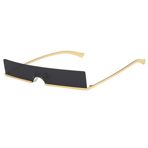 Lunettes de soleil rétro pour femmes petites sans monture en métal protectrices UV400 style punk