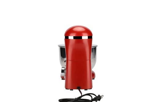 Frigidaire-Electric-Stand-Mixer-62-Quart-6L-8-Speeds-with-Whisk-Dough-Hook-Flat-Beater-Attachments-Splash-Guard-RED