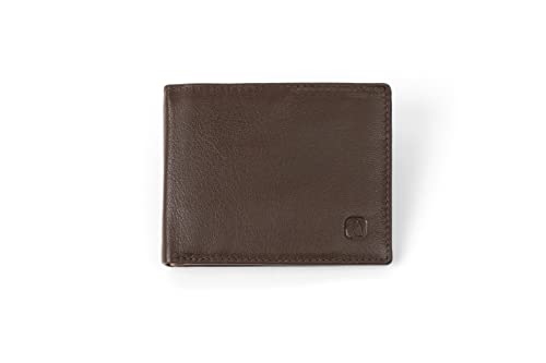 TAHR Men's Leather Wallet - Slim Bifold with 7 Credit card Pockets and Removable ID Window (Brown)2