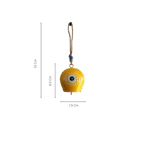 Image of JASMEY HOMES Iron Designer Evil Eye Bell - Yellow