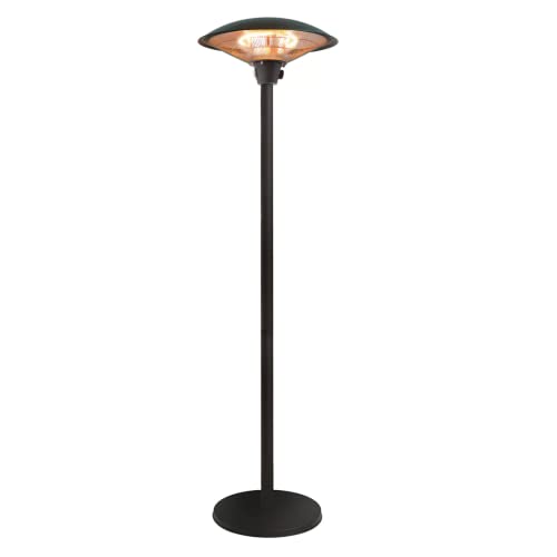 FAVEX - Parasol chauffant électrique Milan Noir - Extérieur - 3 puissances de chauffe - Économique - Résistant - 60 x 60 x 205 cm