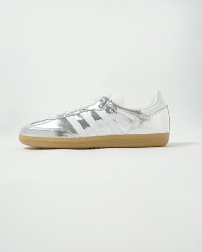 Image of adidas Samba OG Women's Shoes, Silver Metallic /Footwear White /Core White, Size 9.5
