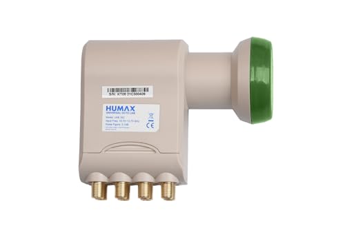 HUMAX Green Power Octo-LNB 8 Teilnehmer Satelliten universal LNB Stromsparend 8-Fach LTE-Filter Wetterschutzgehäuse vergoldete F-Buchsen für digitales Fernsehen in HD Full HD und 4K UHD