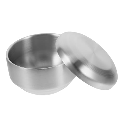 PACKOVE tazón de jabón de afeitar cuenco de afeitar reutilizable taza de afeitar de metal accesorio de para hombres tazón de espuma de afeitar Acero inoxidable Silver