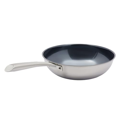 Wok tradicional CNCEST 11.8 pulgadas, acero inoxidable miniatura 2