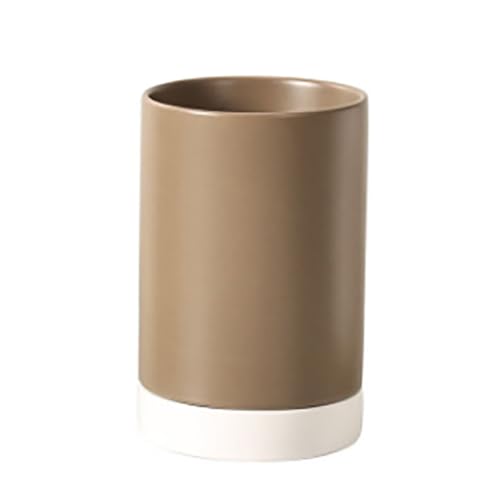 Colias Wing Ceramic Utensils Holder, Utensils Crocks, Small Kitchen Storage Crock-Brown