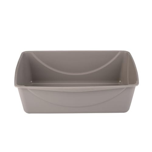 Image of Petmate Open Cat Litter Box, XL Nonstick Pan, Mouse Grey | Durable Standard Litter Box Great for Small and Large Cats, Comfort Grip Rim for Easy Cleaning, Made in USA