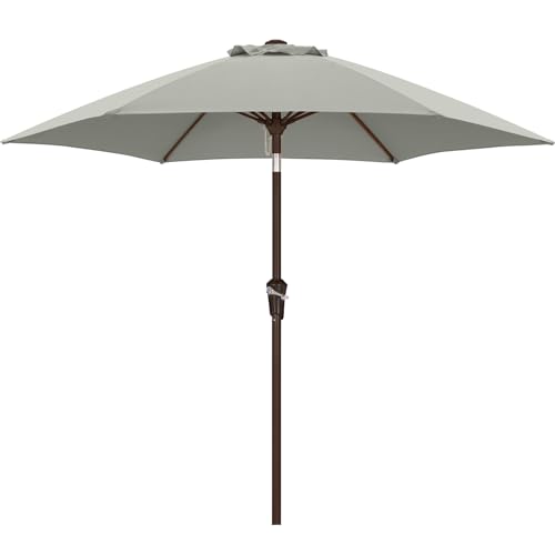 Image of ABCCANOPY 7.5FT Patio Umbrella Outdoor 6 RibsTable Umbrella(Gray) | Fade & UV Resistant Fabric,6 Fiberglass Ribs,Smooth Crank System,Wind Resistance,Great for Patio,Backyard,Garden,Deck