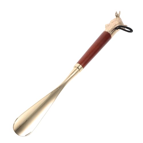 Chausse-pied long en alliage et bois de 32 cm avec un motif vache original
