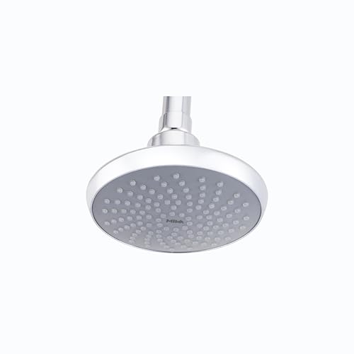 Image of Mila Premier (Chrome) Single Function Overhead Shower Head | Rain | Chrome Finish Round Showerhead for Wall Mount | Durable ABS Body, Wide Coverage, Easy Install | Bathroom Fitting (190mm)