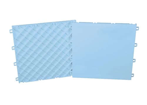 Snipers Edge Hockey Dryland Slick Tiles – 20-Pack 12"×12" Ice-Blue Interlocking Ice Tiles for Hockey Training, UV-Protected & Durable, Simulates Real Ice, Training Aid for Shooting