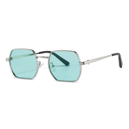 Lunettes de soleil polygonales homme femme métal punk rétro classique verres géométriques