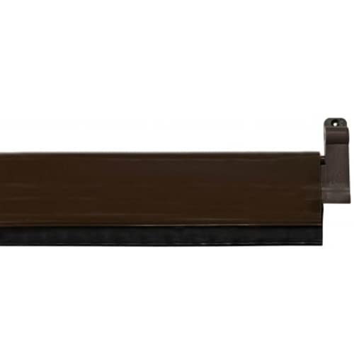 Tira aislante con labio de CAUCHO .Burlete bajo puerta basculante de aluminio 93cm (Marrón) aislante de labio de caucho flexible, Instalación interior y exterior mediante tornillos a la placa base.
