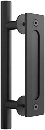 Barn door handle round