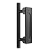 skysen Sliding Barn Door Handle Flush Pull Handle Set Black -12" Round Double Side (681)