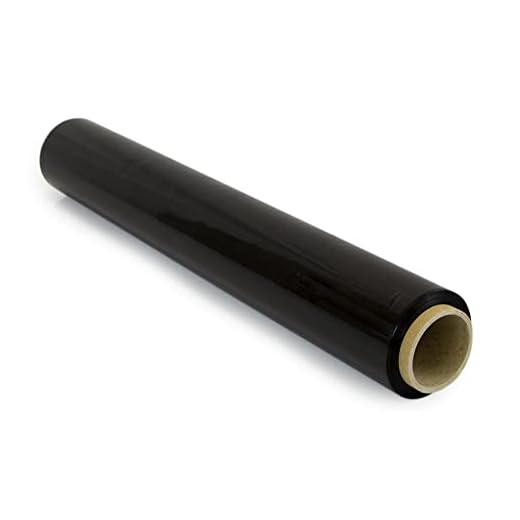 OFITURIA Film para Embalar 50 cm de Ancho y Estirable Hasta 300 Metros de Longitud – Rollo de Film Elástico Manual para Embalaje Industrial (Negro, 1)