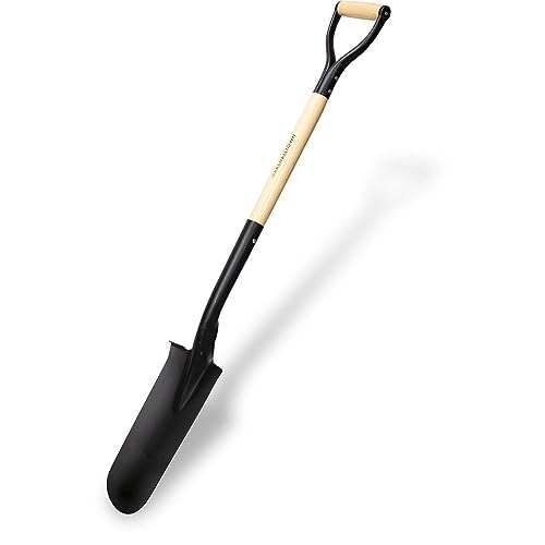 Marshalltown Drain Spade Shovels, D-Grip Handle, 14-Gauge Tempered Steel, Powder Coated Finish, Wood Handle, RBDSD