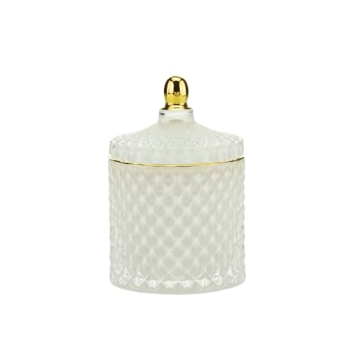 Potiche Decorativo de Vidro Branco 9cm x 13cm - Wolff