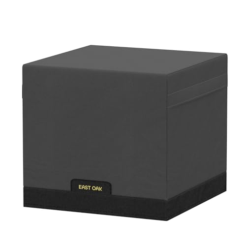 EAST OAK 28Inch Fire Pit Table Cover for Outdoor Propane Fire Pit Table, 600D Heavy-Duty Fabric, Waterproof, Dustproof and All-Weather Resistant (28''L x 28''W x 25.6''H, Black)