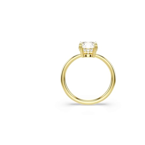 Image of Swarovski Stilla Attract cocktail ring, Round cut, White, Gold-tone plated