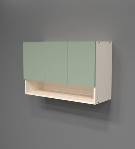 Image of SPECIALITY PANELS 3 Door Mirror Glossy Triple Layered UV Resistant Handless Cabinet Wall Mounted Storage Unit with Space Organizer Cupboard for Kitchen Bathroom Living Room Organizer | DIY Assembly