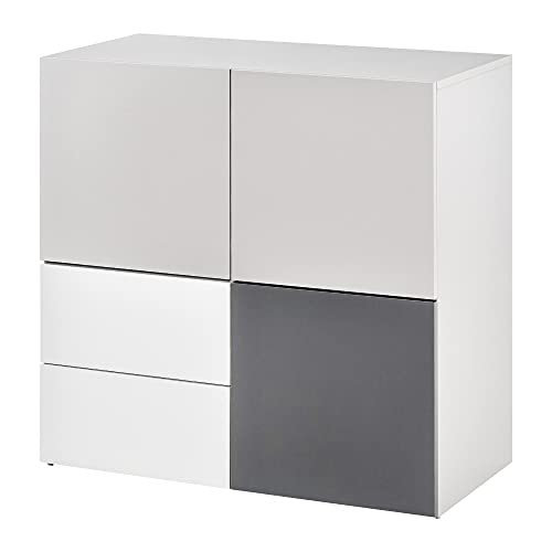 HOMCOM Armadietto Multiuso con Cassetti e Ante in Legno, Mobile per Soggiorno, Camera da Letto, Ufficio