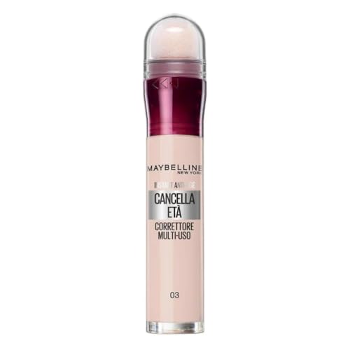 Maybelline New York Correttore Multi-Uso, Idratante e con Coprenza Modulabile, Imperfezioni e Occhiaie Coperte, Con Bacche di Goji e Haloxyl, Cancella Età, Tonalità: 03 Fair, 6,8 ml