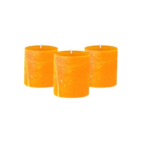 Simply Soson Apricot Orange Pillar Candles Set Cover
