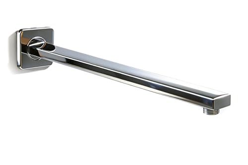 Brausearm 16 zoll Quadrat, Wandarm Aus Messing gefertigt, Duscharm für Regenduschkopf, Wandmontage 40 cm Verchromt