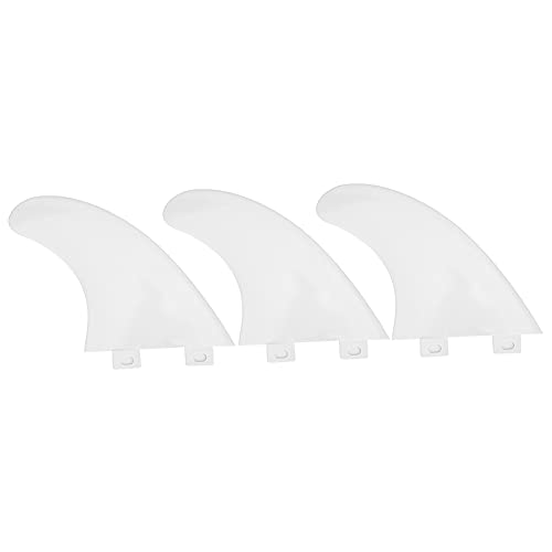 MAGT Aleta de Tabla de Surf, 3Pcs/Set Durable FCS G5 Aleta de Tabla de Surf para Longboard Tabla de Surf y Paddleboard (Negro/Blanco)(Blanco)