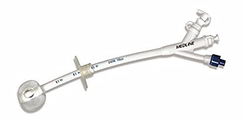Medline Gastrostomy Tube, 3-Port Slip Luer Lock, 24 Fr, Rounded Tip, Adjustable Skin Disk, Medical-Grade Silicone, White, Box of 1 Each