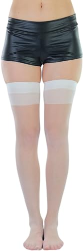 Image of ToBeInStyle Women's Sheer Banded Thigh High Socking w /Opaque Band