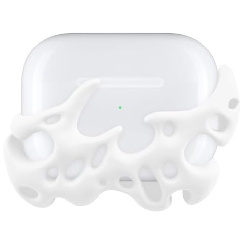 Aiaabq Compatible with AirPods Pro 2 Case Cover,Unique 3D Soft Silicone Case for AirPods Pro 2nd/1st（2022/2019） (White)… Cover
