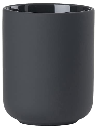 ZONE DENMARK Nova One Toothbrush Mug | Sleek and Modern Bathroom Accessory | Revitalize Your Daily Routine with Scandinavian Elegance and Practicality Unite in This Soft Touch Coating (UME-Black)