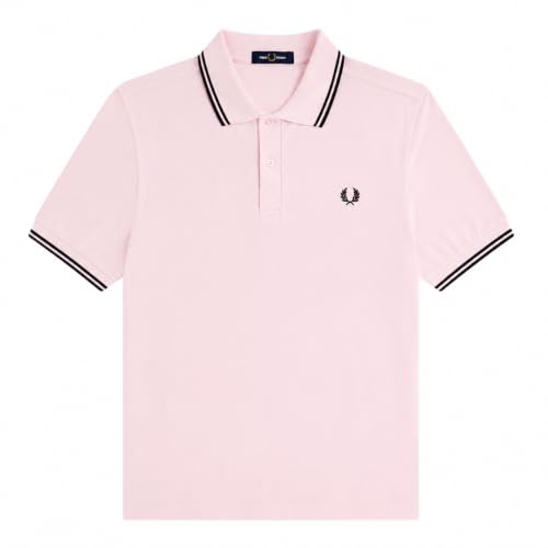 Image of Fred Perry Men's Twin Tipped Polo Shirt Iced Pink/Navy/Navy