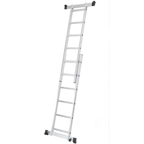 Multifunktionsleiter 4 in 1 Aluminium mit Plattform klappbar mit Rollen