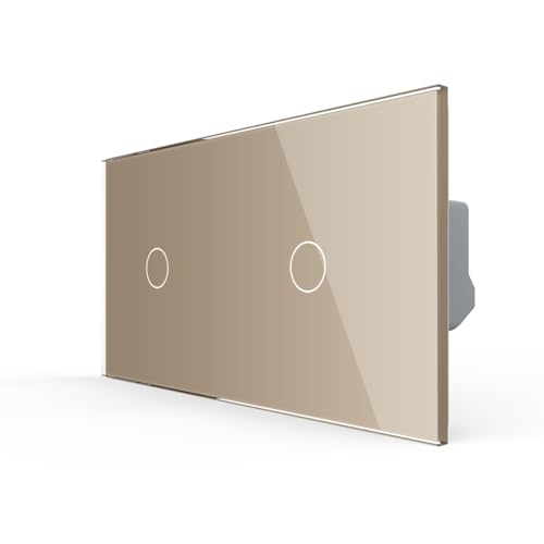 LIVOLO Touch zwei Wechselschalter/Kreuzschalter mit LED Kontrollleuchte für UP inkl. Glasrahmen in Gold