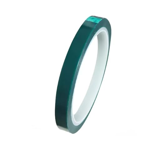 Image of Powder Coating Heat Tape - Green PET Polyester Masking Tape, High-Temperature Self-Adhesive for Painting, Anodizing, and Sublimation Applications 10mm Wide 108 ft Long