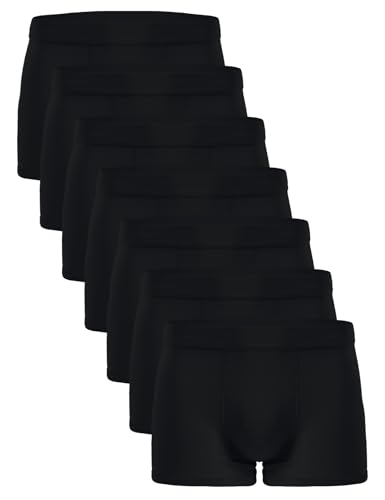 YOULEHE Boxershorts Herren Multipack Männer Unterwäsche Bambusfaser Unterhosen Men Retroshorts Boxer (DE/NL/SE/PL, Alphanumerisch, L, 8er Pack Schwarz)